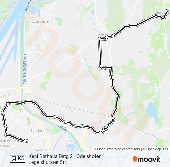 K5 Bus Line Map