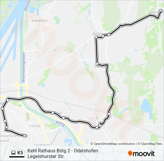 K5 Bus Line Map