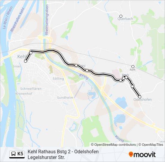 K5 Bus Line Map