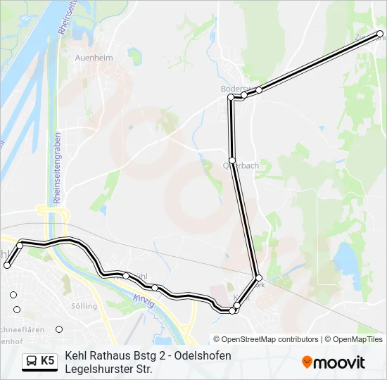 K5 Bus Line Map