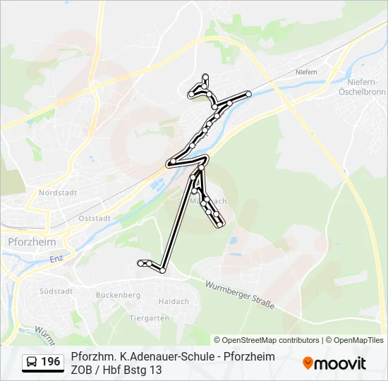 196 Bus Line Map