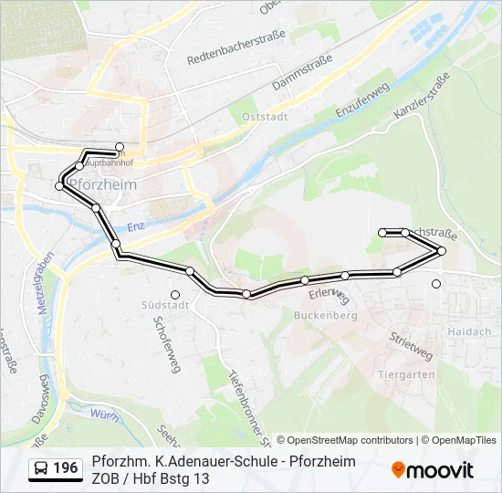 196 Bus Line Map