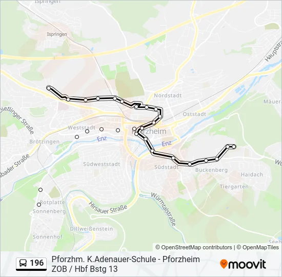 196 Bus Line Map