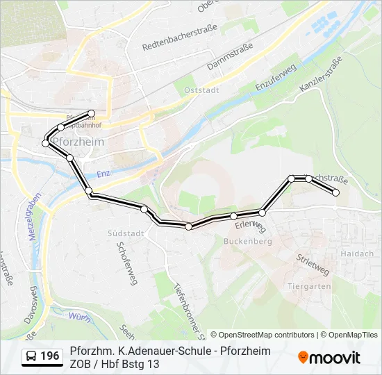 196 Bus Line Map