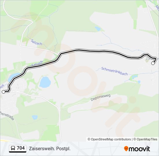 Автобус 704: карта маршрута