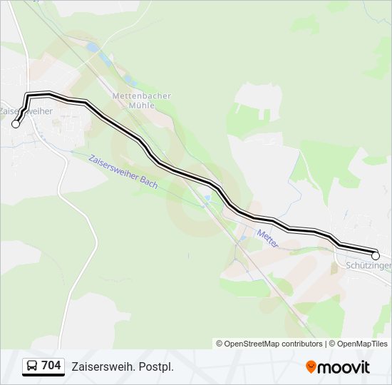Автобус 704: карта маршрута