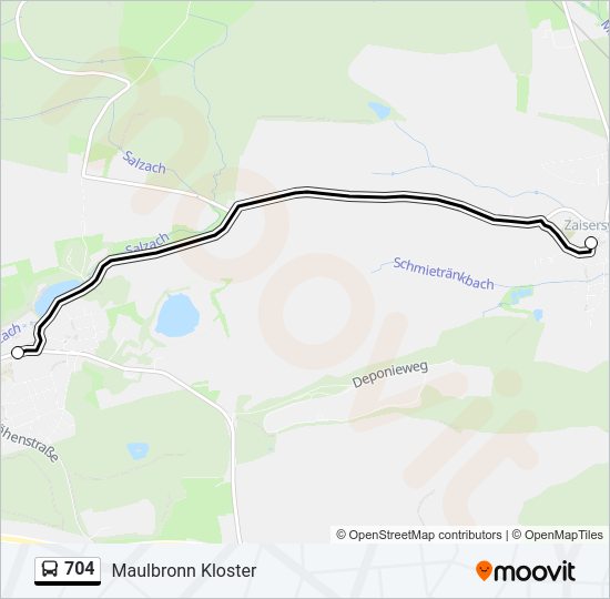 Автобус 704: карта маршрута