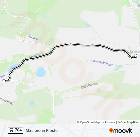 704 Bus Line Map