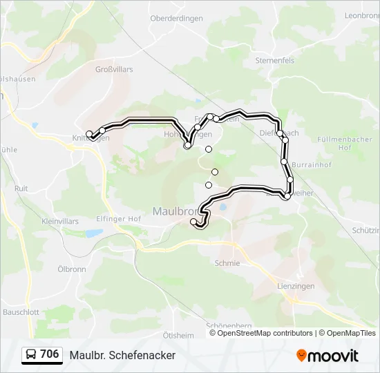 706 Bus Line Map
