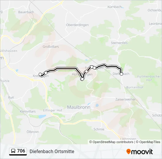 706 Bus Line Map
