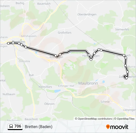 706 Bus Line Map