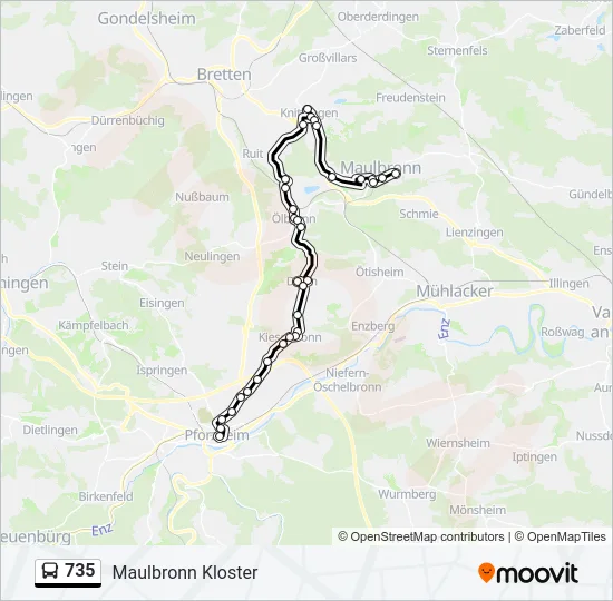 735 Bus Line Map