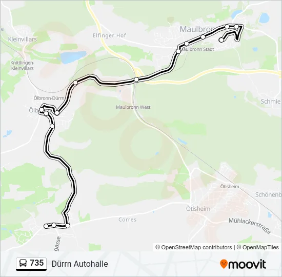 735 Bus Line Map
