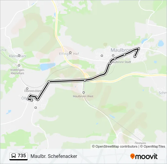 735 Bus Line Map