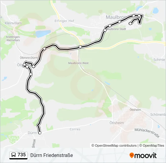 735 Bus Line Map
