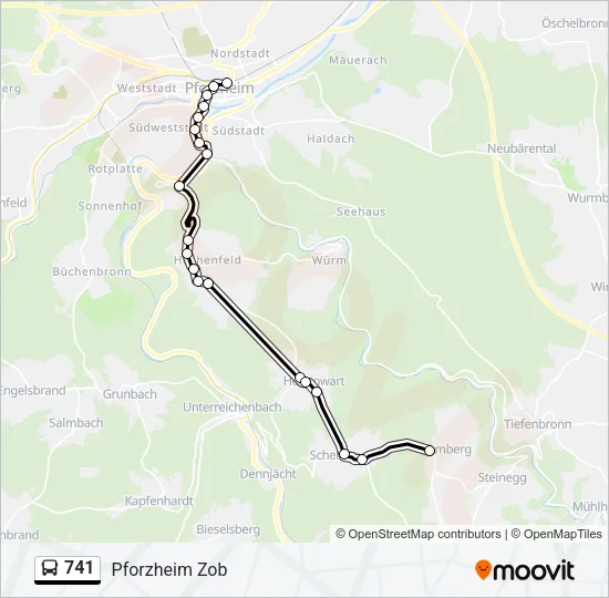 741 Bus Line Map