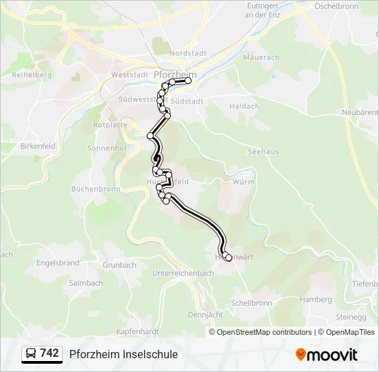 742 Bus Line Map