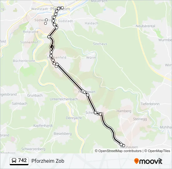 742 Bus Line Map