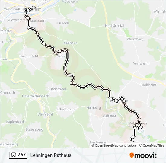767 Bus Line Map