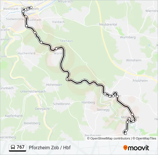 767 Bus Line Map