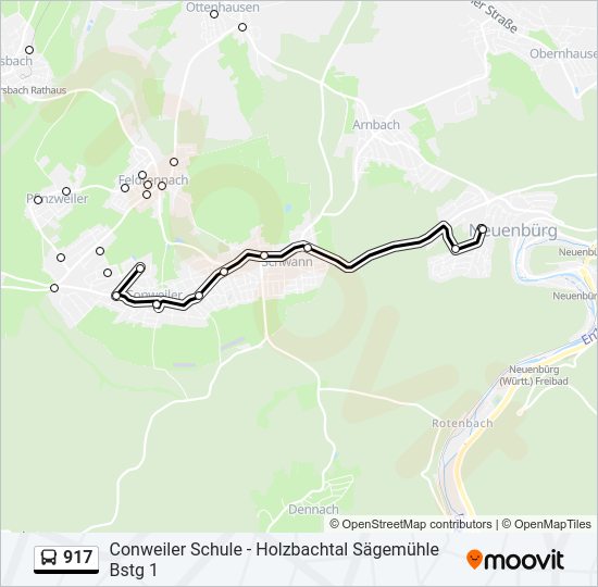 917 Bus Line Map