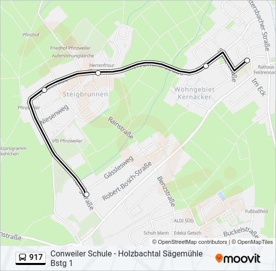 917 Bus Line Map