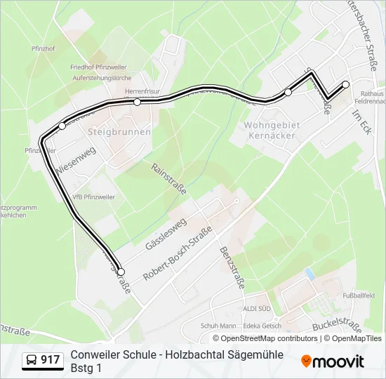 917 Bus Line Map