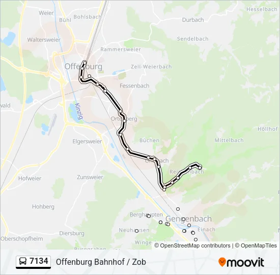 7134 Bus Line Map