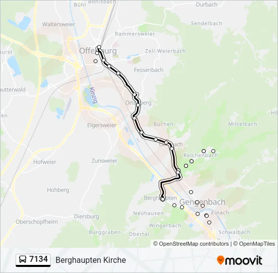 7134 Bus Line Map
