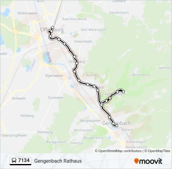7134 Bus Line Map
