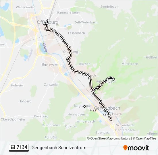 7134 Bus Line Map