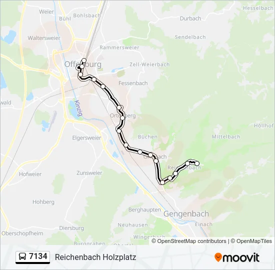 7134 Bus Line Map
