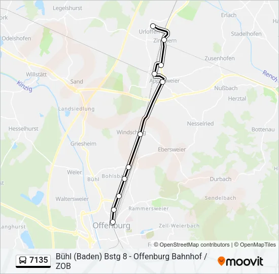7135 Bus Line Map