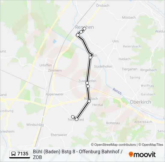 7135 Bus Line Map