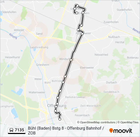 7135 Bus Line Map