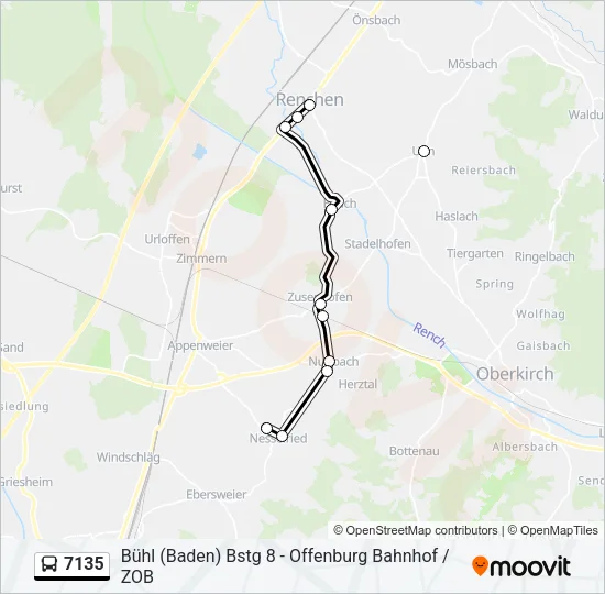 7135 Bus Line Map