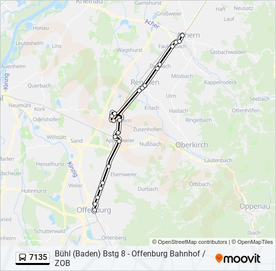 Автобус 7135: карта маршрута