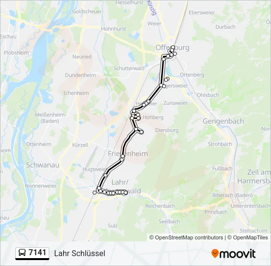 7141 Bus Line Map