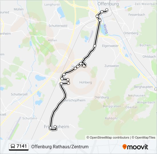 Автобус 7141: карта маршрута