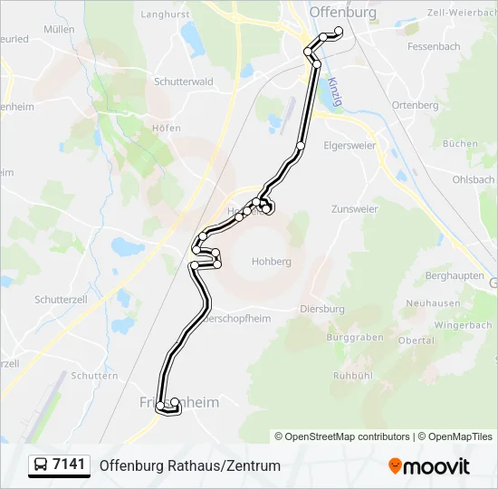 7141 Bus Line Map