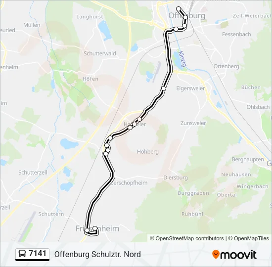 7141 Bus Line Map