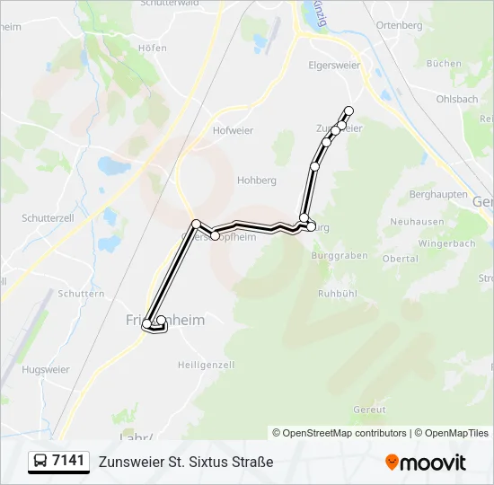 7141 Bus Line Map