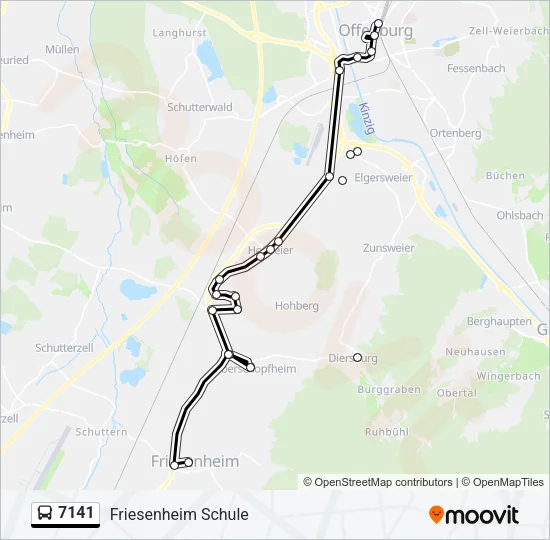 7141 Bus Line Map