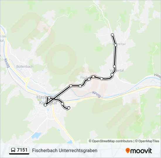 7151 Bus Line Map