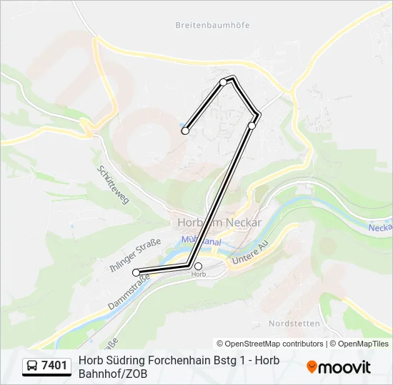 7401 Bus Line Map