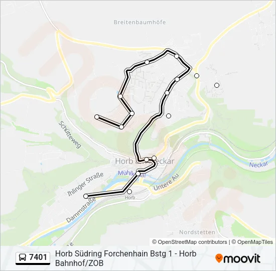 7401 Bus Line Map