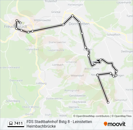 7411 Bus Line Map