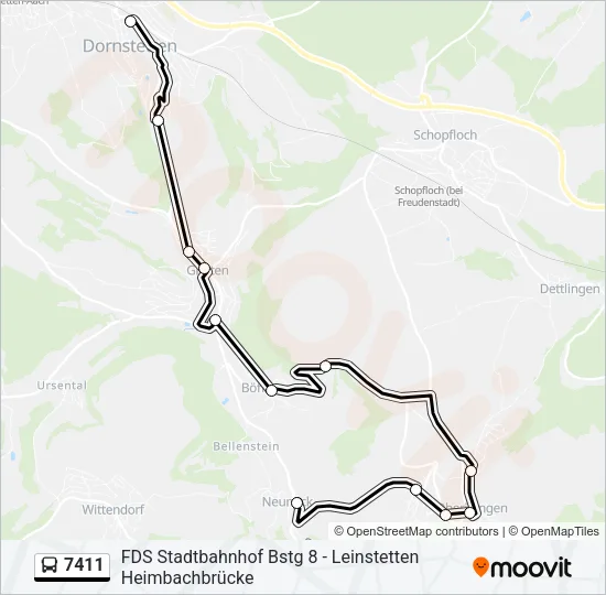 7411 Bus Line Map