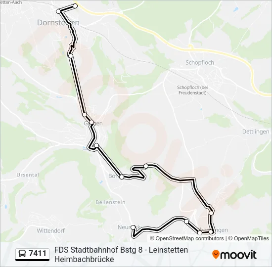 7411 Bus Line Map