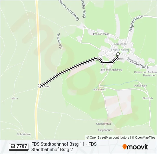 7787 Bus Line Map